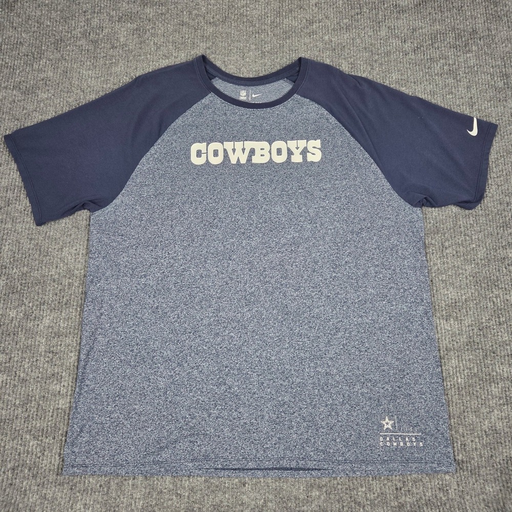 Nike Dallas Cowboys NFL Team Apparel Raglan T-Shirt Navy Blue Mens 3XL 261215